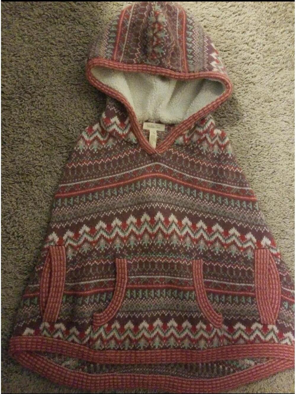 Matilda Jane Girls 4 5 6 Braylon  Knit Sweater Poncho Winter Lined Warm [COPY]